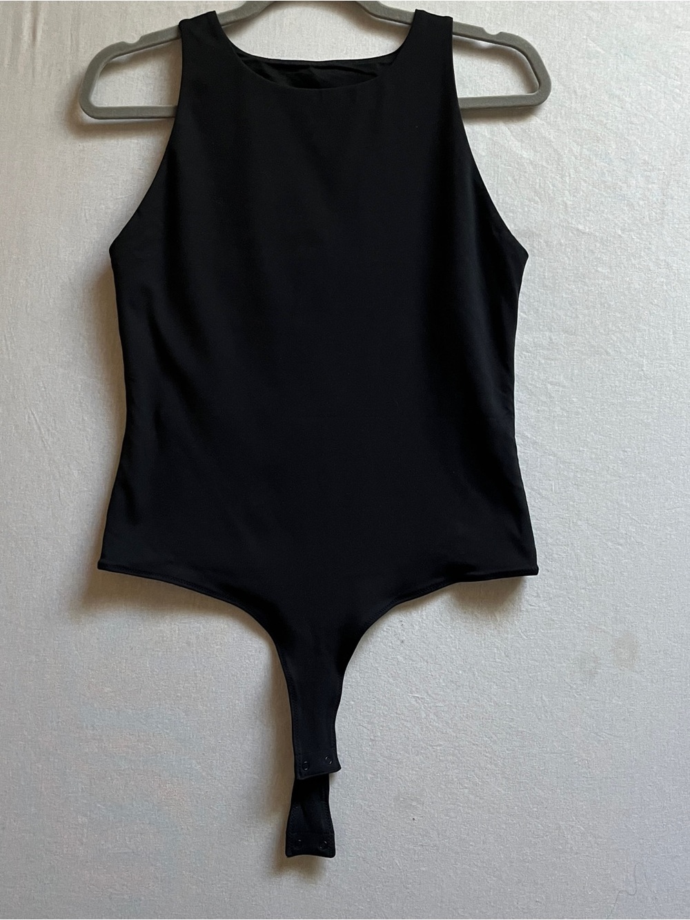CRZ Yoga Black High Neck Sleeveless Snap Crotch Bodysuit Womens Size S